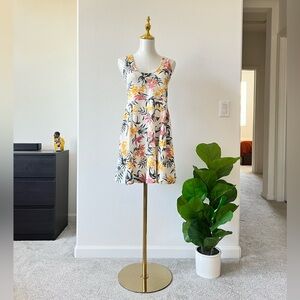 H&M Fit and Flare White Floral Dress